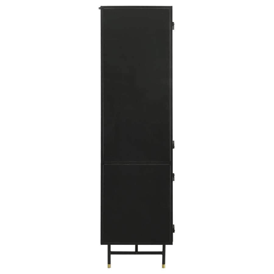 Santiago 4-door Metal Tall Storage Cabinet Matte Black - 951134