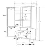 Santiago 4-door Metal Tall Storage Cabinet Matte Black - 951134
