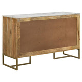 Keaton 3-door Marble Top Herringbone Accent Cabinet Natural - 951138