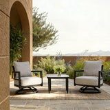 Outdoor Patio Furniture, Chat Set, Sunbrella Cushions And Side Table