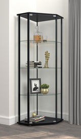 Zenobia 4-shelf Curio Cabinet Display Case Black - 953234