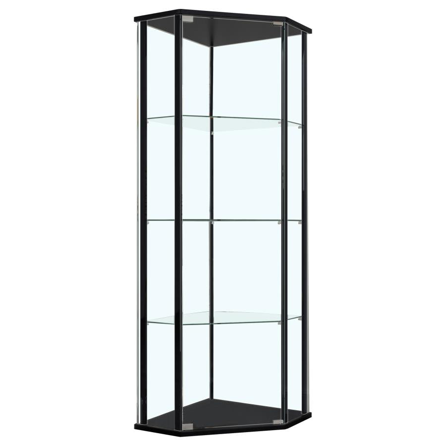 Zenobia 4-shelf Curio Cabinet Display Case Black - 953234
