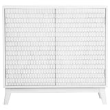 Gambon 2-door Wood Honeycomb Pattern Accent Cabinet White - 953401