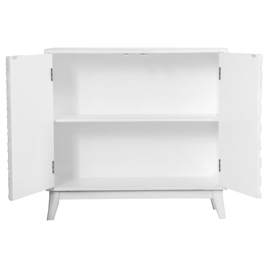 Gambon 2-door Wood Honeycomb Pattern Accent Cabinet White - 953401