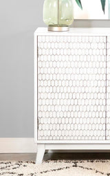 Gambon 2-door Wood Honeycomb Pattern Accent Cabinet White - 953401