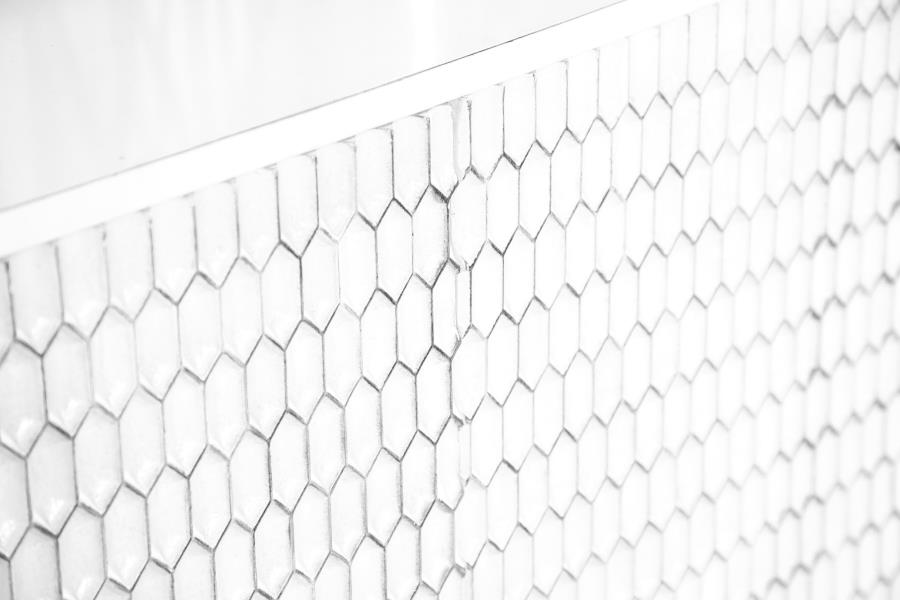 Gambon 2-door Wood Honeycomb Pattern Accent Cabinet White - 953401