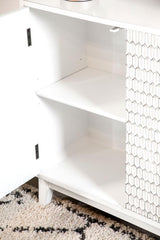 Gambon 2-door Wood Honeycomb Pattern Accent Cabinet White - 953401