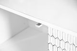 Gambon 2-door Wood Honeycomb Pattern Accent Cabinet White - 953401