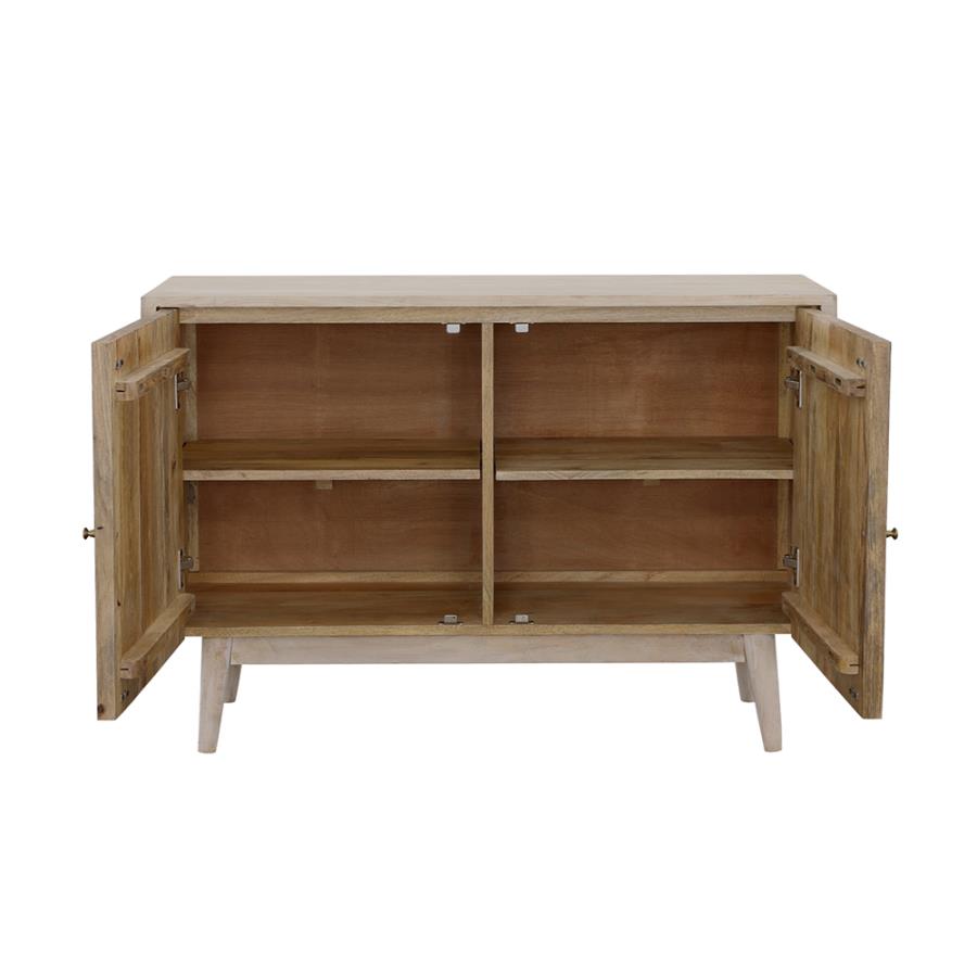 Ixora 2-door Wood Accent Cabinet White Washed and Black - 953430