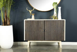 Ixora 2-door Wood Accent Cabinet White Washed and Black - 953430