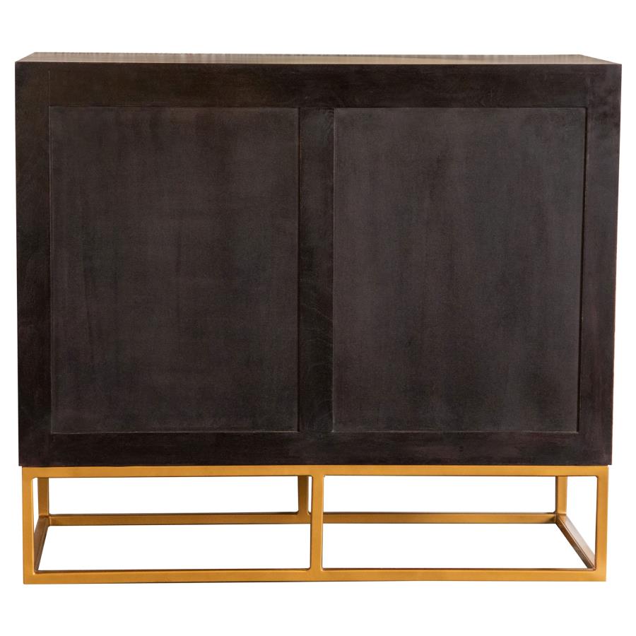 Zara 2-door 40-inch Wood Accent Storage Cabinet Black Walnut - 953447