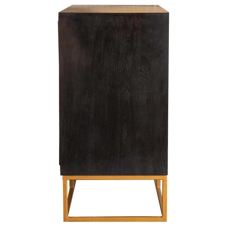Zara 2-door 40-inch Wood Accent Storage Cabinet Black Walnut - 953447