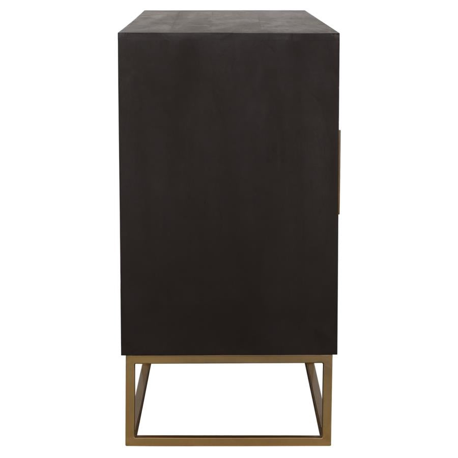 Zara 2-door 57-inch Wood Accent Storage Cabinet Black Walnut - 953466