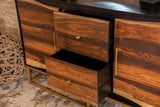 Zara 2-door 57-inch Wood Accent Storage Cabinet Black Walnut - 953466