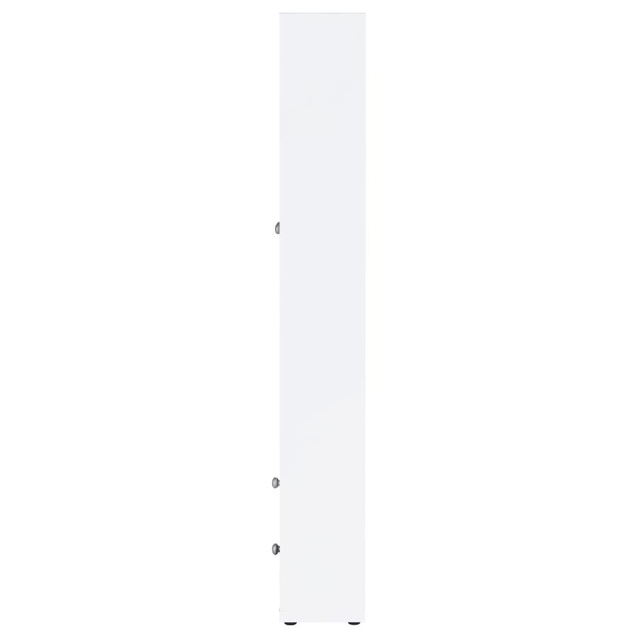 Hawthorne 4-shelf Glass Door Tall Cabinet with Drawers White - 953477