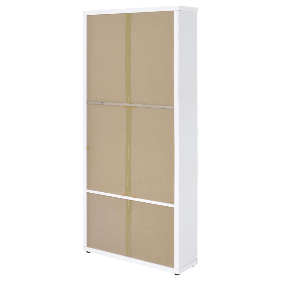 Hawthorne 4-shelf Glass Door Tall Cabinet with Drawers White - 953477