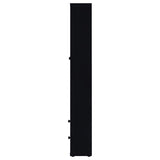 Hawthorne 4-shelf Glass Door Cabinet with Drawers Black - 953478