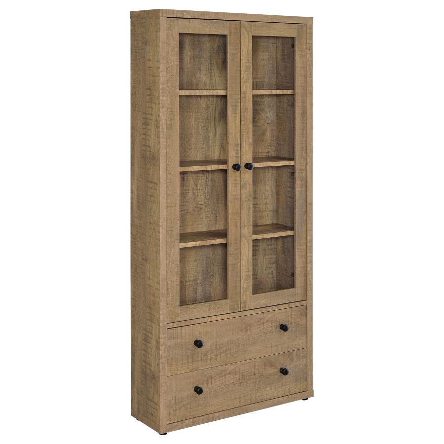 Hawthorne 4-shelf Glass Door Tall Cabinet with Drawers Mango - 953479