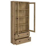 Hawthorne 4-shelf Glass Door Tall Cabinet with Drawers Mango - 953479