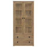 Hawthorne 4-shelf Glass Door Tall Cabinet with Drawers Mango - 953479
