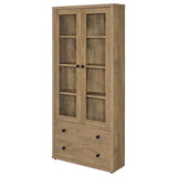 Hawthorne 4-shelf Glass Door Tall Cabinet with Drawers Mango - 953479