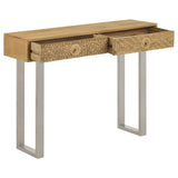 Draco 2-drawer Console Table Hand Carved Details Natural - 953512