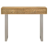 Draco 2-drawer Console Table Hand Carved Details Natural - 953512