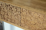 Draco 2-drawer Console Table Hand Carved Details Natural - 953512