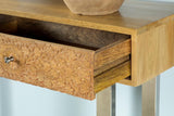 Draco 2-drawer Console Table Hand Carved Details Natural - 953512