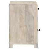 August 1-drawer Trellis Pattern Storage Cabinet White Washed - 953569
