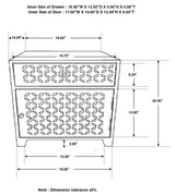 August 1-drawer Trellis Pattern Storage Cabinet White Washed - 953569