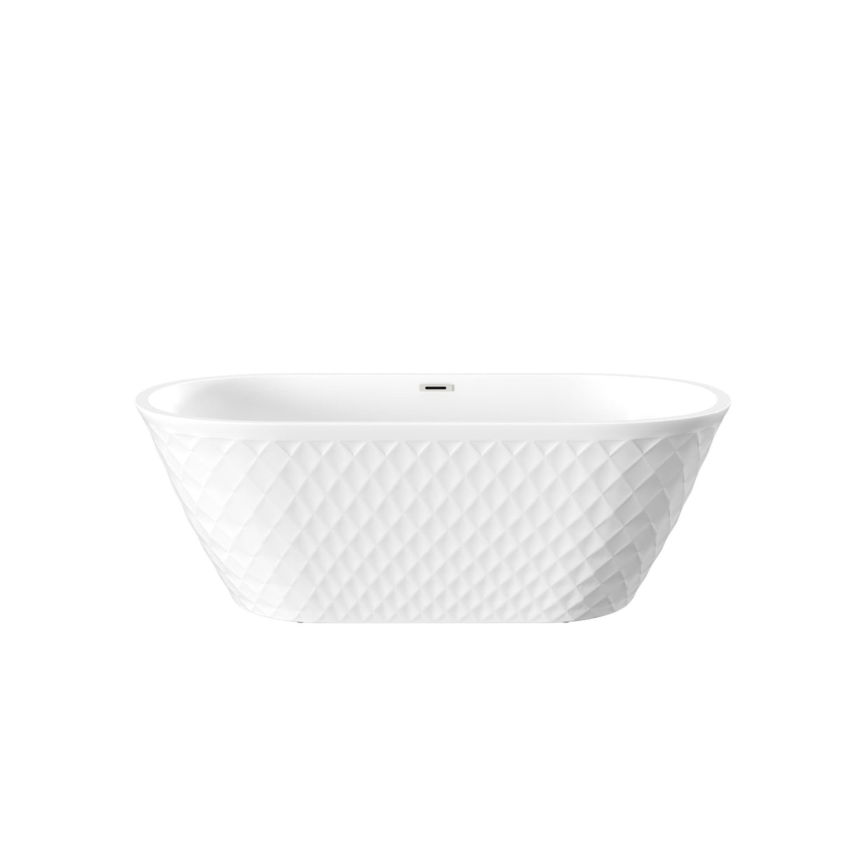 Freestanding Bathtub With Diamond Pattern Design