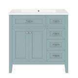 Modern Bathroom Vanity With Sink, Freestanding Design With Drawers And Doors