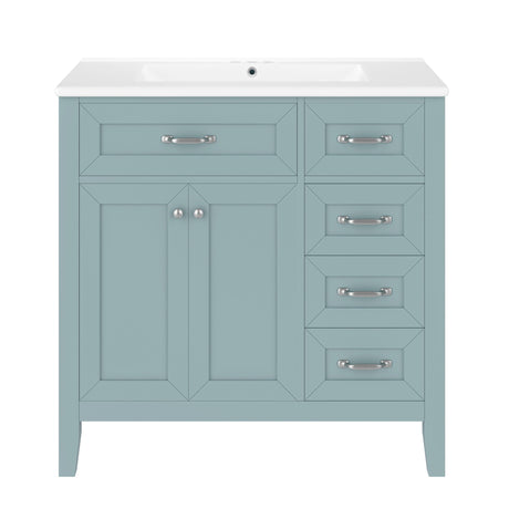 Modern Bathroom Vanity With Sink, Freestanding Design With Drawers And Doors