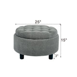 Storage Round Footstool Table Ottoman