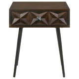 Ezra 1-drawer Rectangular Accent Side Table Coffee Brown - 959539
