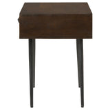 Ezra 1-drawer Rectangular Accent Side Table Coffee Brown - 959539