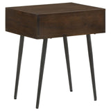 Ezra 1-drawer Rectangular Accent Side Table Coffee Brown - 959539