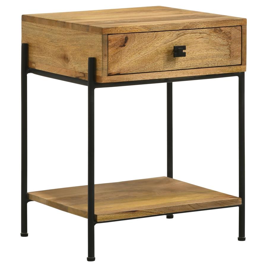 Declan 1-drawer Wood Accent Side Table Natural Mango - 959556