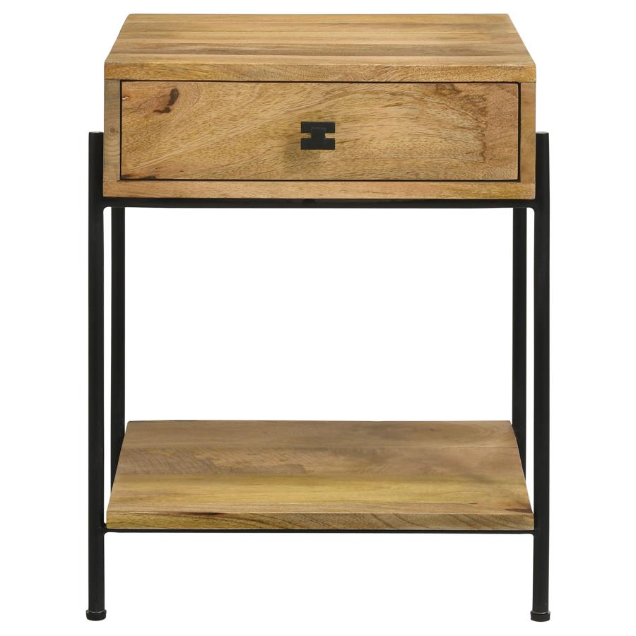 Declan 1-drawer Wood Accent Side Table Natural Mango - 959556