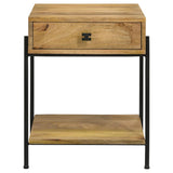 Declan 1-drawer Wood Accent Side Table Natural Mango - 959556