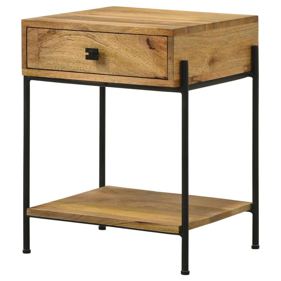 Declan 1-drawer Wood Accent Side Table Natural Mango - 959556