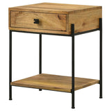 Declan 1-drawer Wood Accent Side Table Natural Mango - 959556