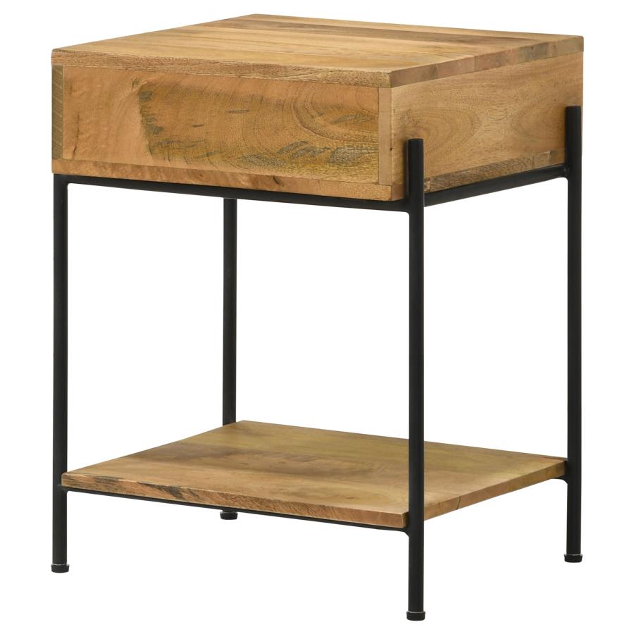 Declan 1-drawer Wood Accent Side Table Natural Mango - 959556