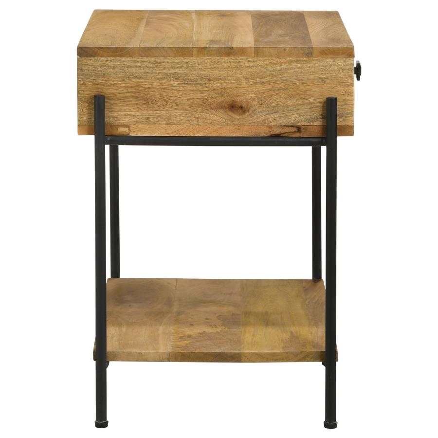 Declan 1-drawer Wood Accent Side Table Natural Mango - 959556