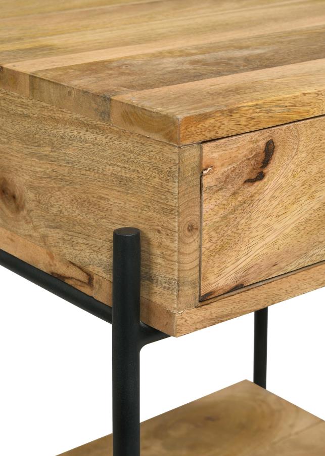 Declan 1-drawer Wood Accent Side Table Natural Mango - 959556
