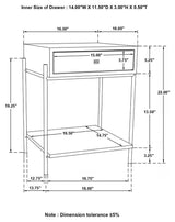 Declan 1-drawer Wood Accent Side Table Natural Mango - 959556
