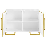 Elsa 2-door Wood Storage Accent Cabinet White and Gold - 959594