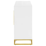 Elsa 2-door Wood Storage Accent Cabinet White and Gold - 959594