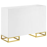 Elsa 2-door Wood Storage Accent Cabinet White and Gold - 959594